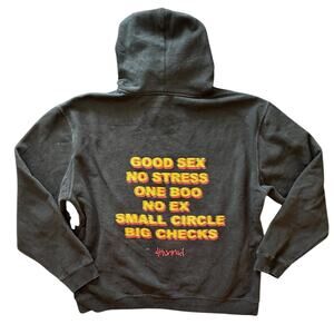 YG 4Hunnid Black Pullover Hoodie Good Sex No Stress Hip Hop Size XL